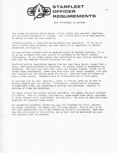 Starfleet Officer Requirements - Volume I