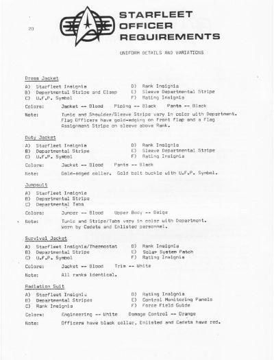 Starfleet Officer Requirements - Volume I