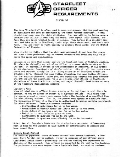 Starfleet Officer Requirements - Volume II