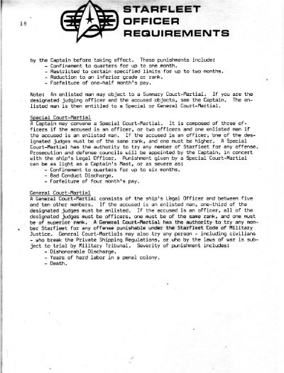 Starfleet Officer Requirements - Volume II