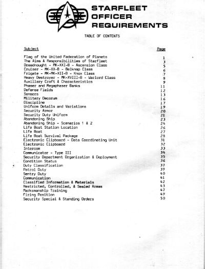 Starfleet Officer Requirements - Volume II