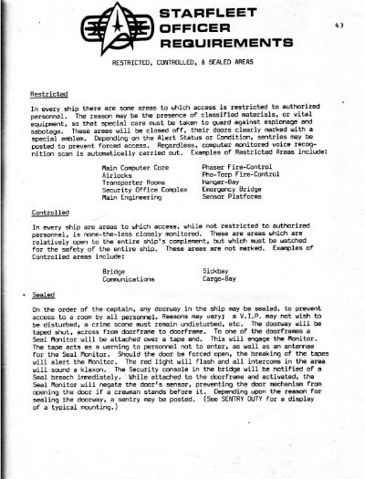 Starfleet Officer Requirements - Volume II