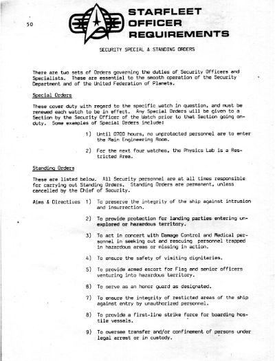 Starfleet Officer Requirements - Volume II