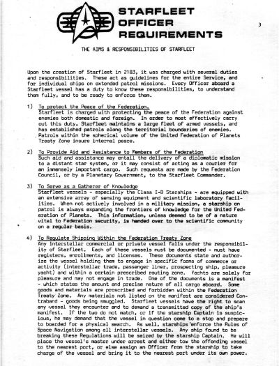 Starfleet Officer Requirements - Volume II