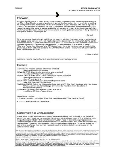 Star Fleet Starship Recognition Manual: Aphrodite Mission Spacecraft