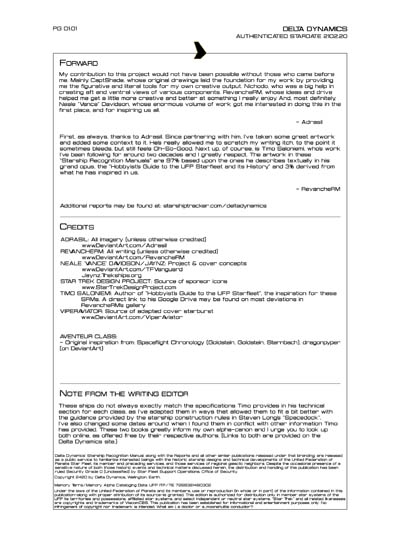 Star Fleet Starship Recognition Manual: Aphrodite Mission Spacecraft