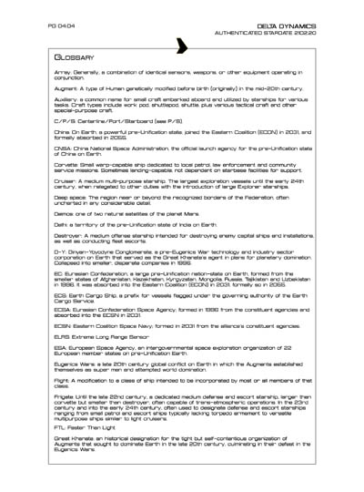 Star Fleet Starship Recognition Manual: Aphrodite Mission Spacecraft