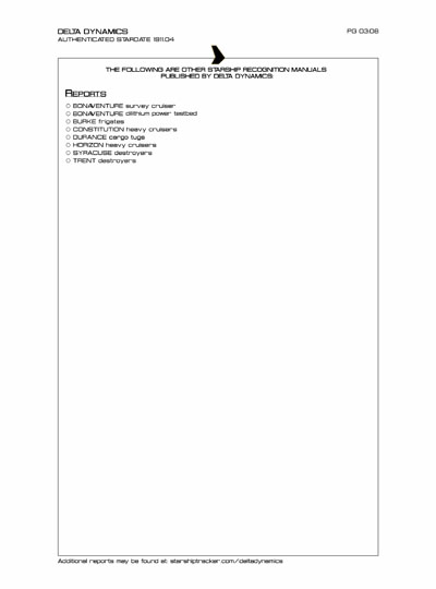 Star Fleet Starship Recognition Manual: Bonaventure Survey Cruiser