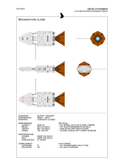 Star Fleet Starship Recognition Manual: Bonaventure Survey Cruiser