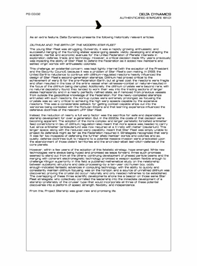 Star Fleet Starship Recognition Manual: Bonaventure Testbed