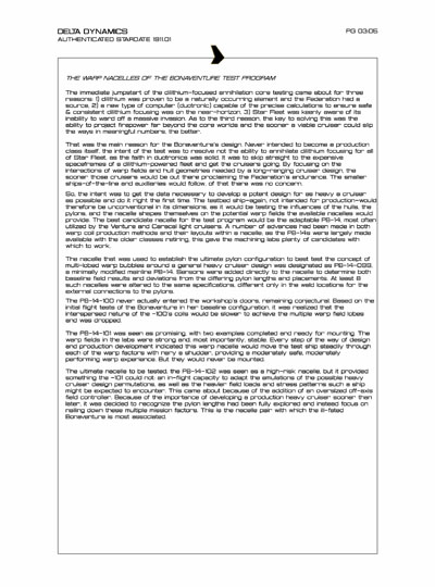 Star Fleet Starship Recognition Manual: Bonaventure Testbed