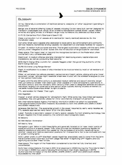 Star Fleet Starship Recognition Manual: Bonaventure Testbed