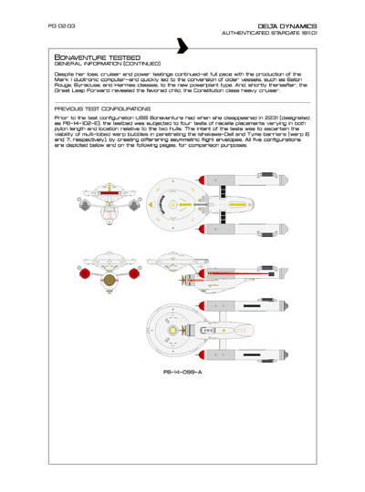 Star Fleet Starship Recognition Manual: Bonaventure Testbed