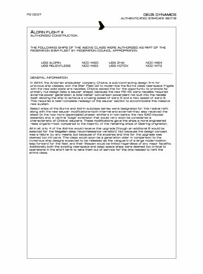 Star Fleet Starship Recognition Manual: Burke Frigates
