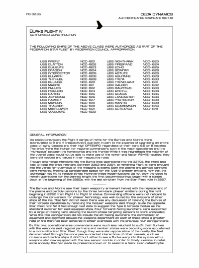 Star Fleet Starship Recognition Manual: Burke Frigates