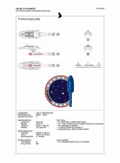 Star Fleet Starship Recognition Manual: Cavalry Light Destroyer