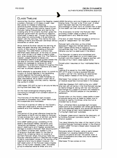 Star Fleet Starship Recognition Manual: Cavalry Light Destroyer