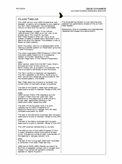Star Fleet Starship Recognition Manual: Cavalry Light Destroyer