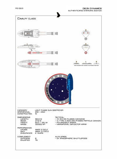 Star Fleet Starship Recognition Manual: Cavalry Light Destroyer