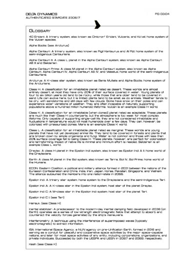 Star Fleet Starship Recognition Manual: TAU: Extrasolar Exploration Vessel