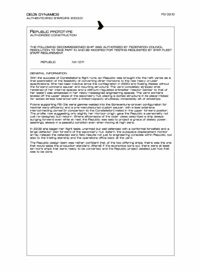 Star Fleet Starship Recognition Manual: Constitution Heavy Cruiser