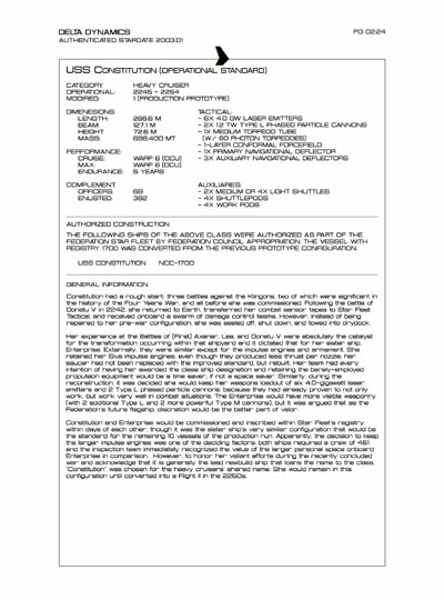 Star Fleet Starship Recognition Manual: Constitution Heavy Cruiser
