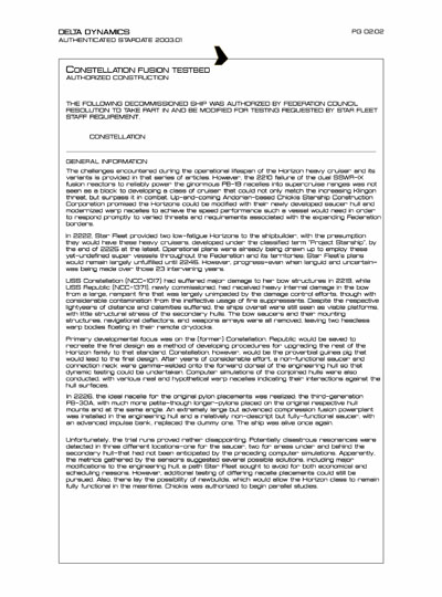 Star Fleet Starship Recognition Manual: Constitution Heavy Cruiser