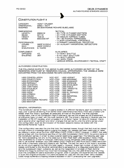 Star Fleet Starship Recognition Manual: Constitution Heavy Cruiser