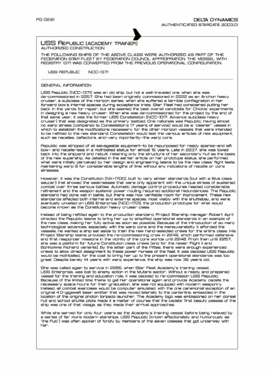 Star Fleet Starship Recognition Manual: Constitution Heavy Cruiser
