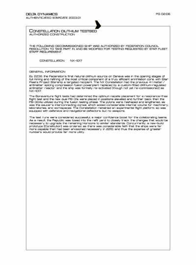 Star Fleet Starship Recognition Manual: Constitution Heavy Cruiser