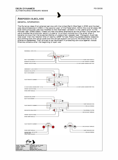 Star Fleet Starship Recognition Manual: Durance Transports