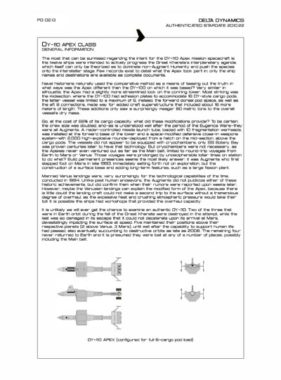 Star Fleet Starship Recognition Manual: DY Sublight Transports