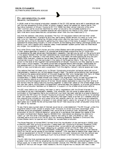Star Fleet Starship Recognition Manual: DY Sublight Transports