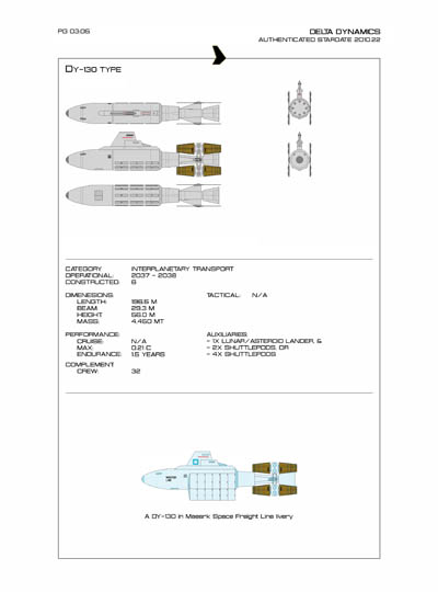 Star Fleet Starship Recognition Manual: DY Sublight Transports