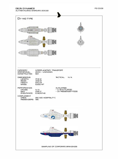 Star Fleet Starship Recognition Manual: DY Sublight Transports