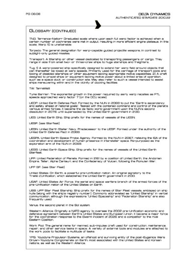 Star Fleet Starship Recognition Manual: DY Sublight Transports