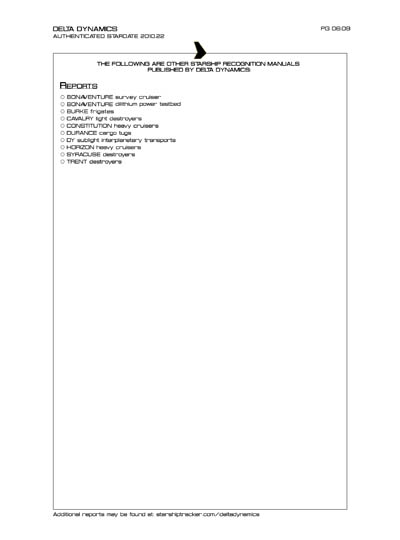 Star Fleet Starship Recognition Manual: DY Sublight Transports