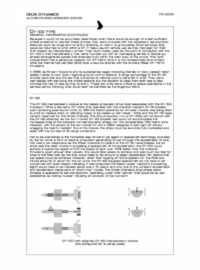 Star Fleet Starship Recognition Manual: DY Sublight Transports