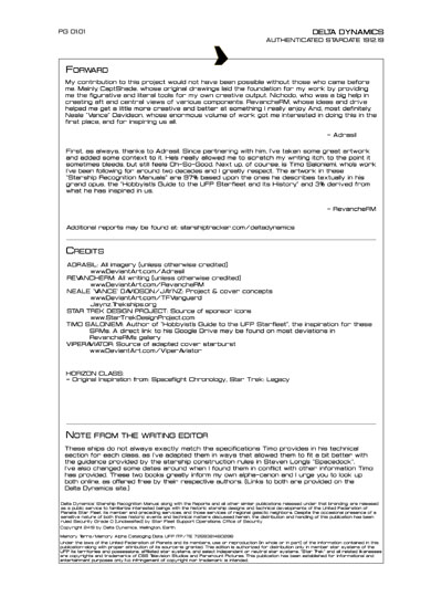 Star Fleet Starship Recognition Manual: Horizon Heavy Cruiser