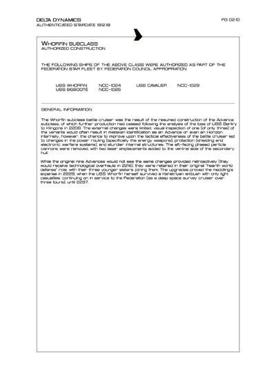 Star Fleet Starship Recognition Manual: Horizon Heavy Cruiser