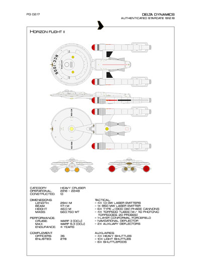 Star Fleet Starship Recognition Manual: Horizon Heavy Cruiser