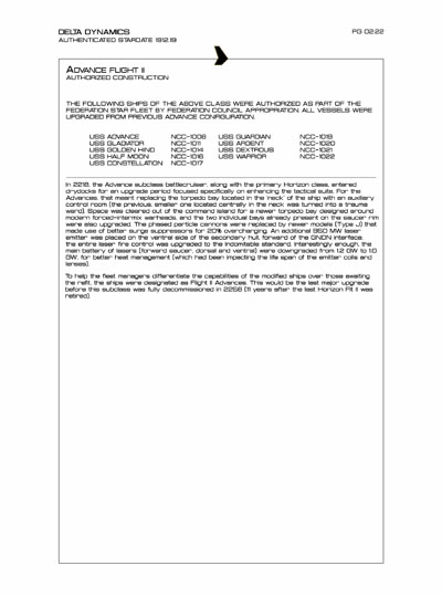 Star Fleet Starship Recognition Manual: Horizon Heavy Cruiser