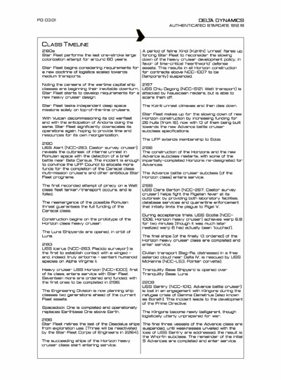 Star Fleet Starship Recognition Manual: Horizon Heavy Cruiser