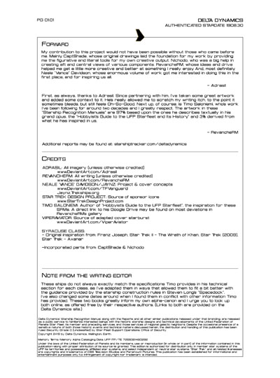 Star Fleet Starship Recognition Manual: Syracuse Destroyers