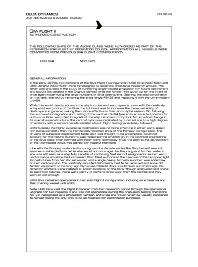 Star Fleet Starship Recognition Manual: Syracuse Destroyers