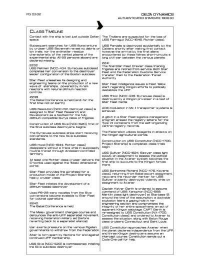 Star Fleet Starship Recognition Manual: Syracuse Destroyers
