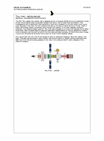 Star Fleet Starship Recognition Manual: TAU: Extrasolar Exploration Vessel