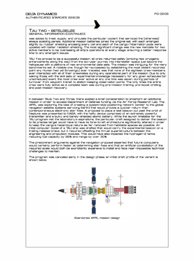 Star Fleet Starship Recognition Manual: TAU: Extrasolar Exploration Vessel