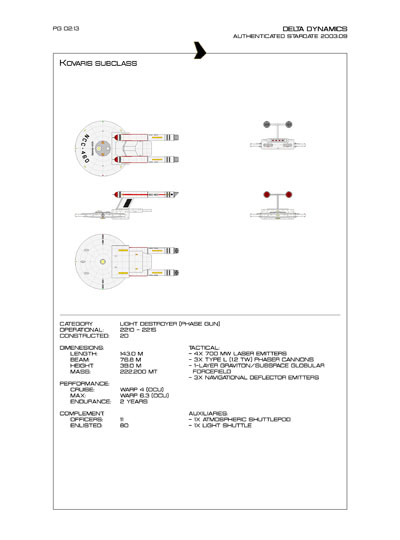 Star Fleet Starship Recognition Manual: Trent Light Destroyer