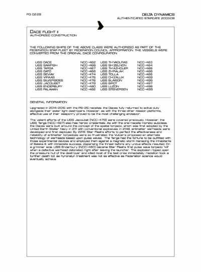 Star Fleet Starship Recognition Manual: Trent Light Destroyer